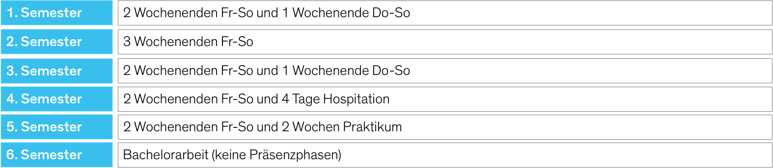 Neuroreha Bachelor Präsenzphasen