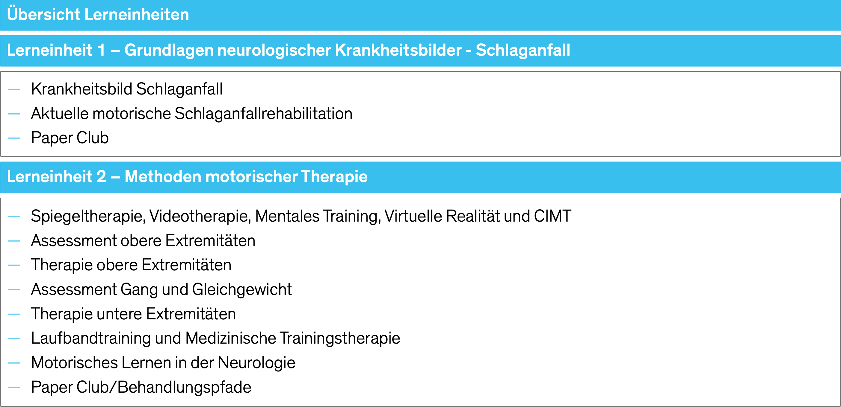 Neuroreha Übersicht Evidenzbasiert therapieren