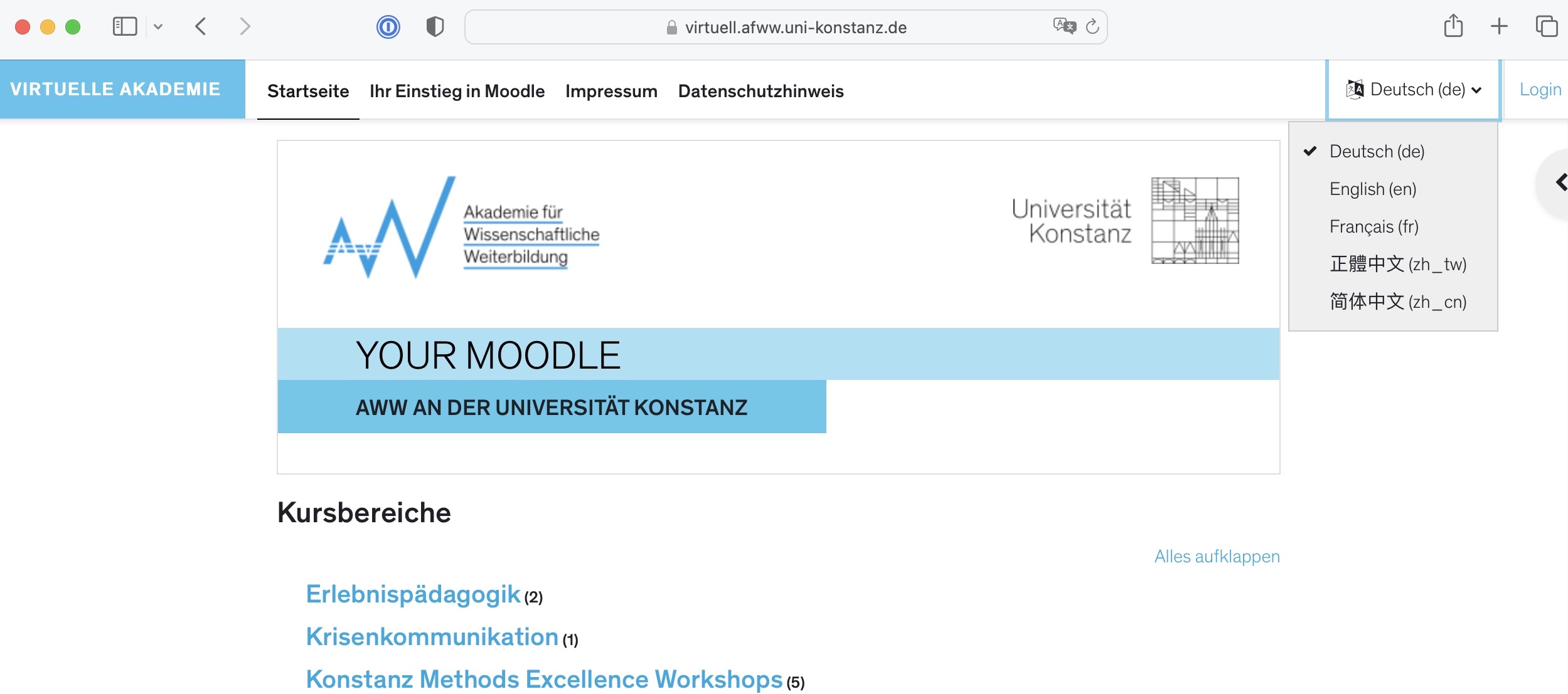 Login Moodle